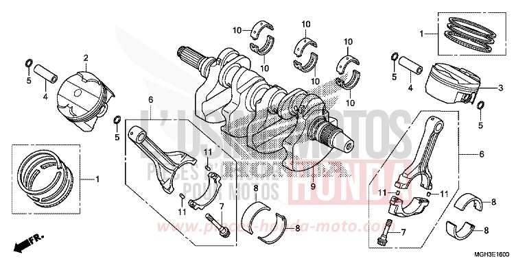 CRANKSHAFT/PISTON for VFR1200X Dual Clutch DARKNESS BLACK METALLIC (NH463) from 2013